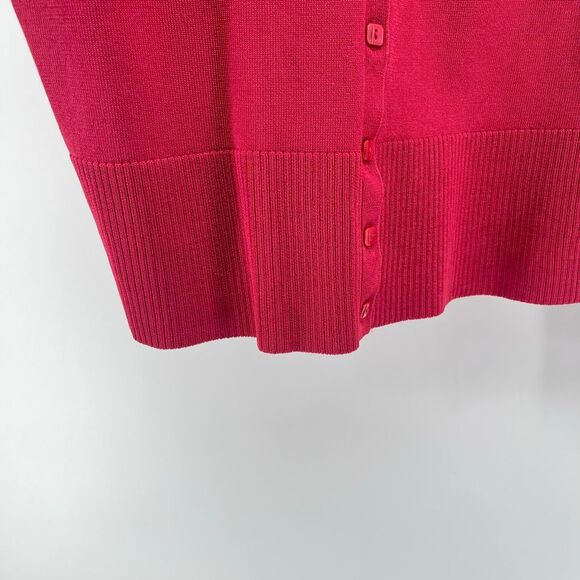 Worthington Women’s Red Knit Rayon Blend V-Neck Button Cardigan Sweater Large - Picture 9 of 12
